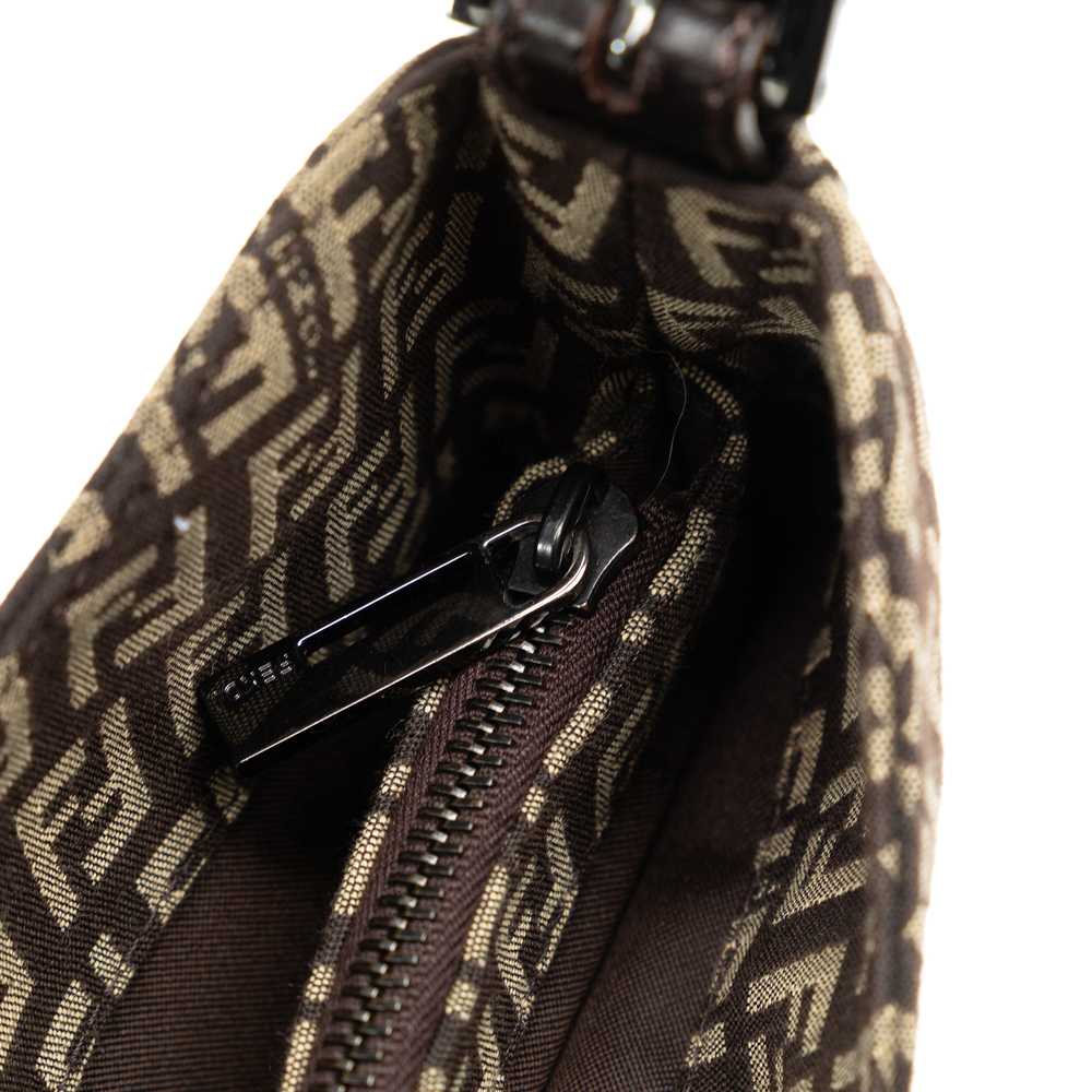 Brown Fendi Zucchino Shoulder Bag - image 9