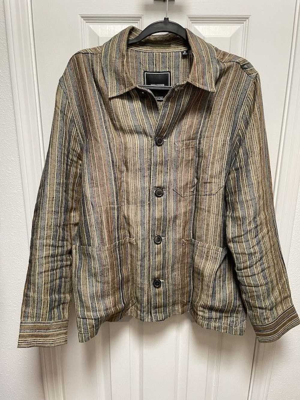 Todd Snyder Italian Linen Multi Strip Chore Shirt - image 1