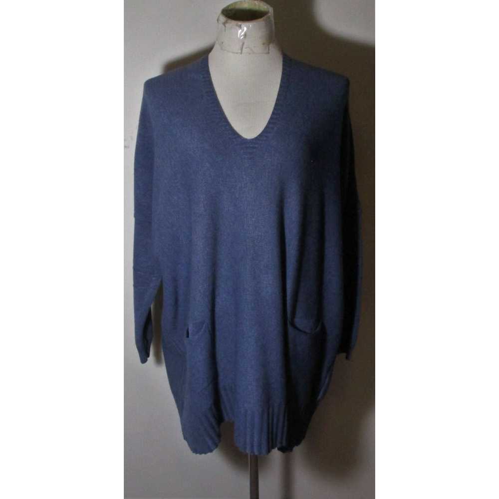 Vintage Women's SUZY D London Blue Oversized Tuni… - image 1