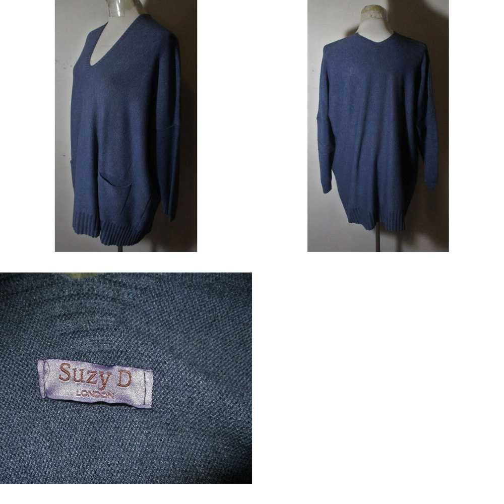 Vintage Women's SUZY D London Blue Oversized Tuni… - image 4