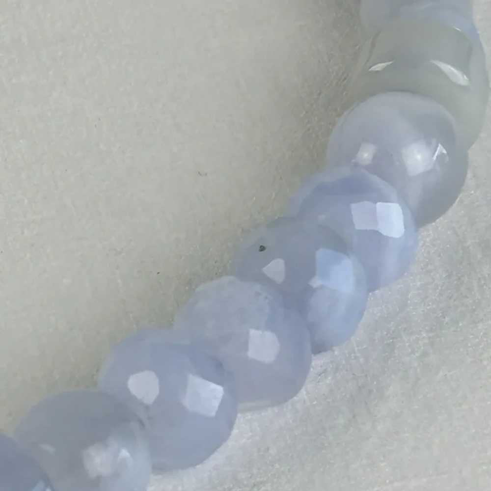 Vintage Chinese Export Lacy Blue Agate Beaded Nec… - image 7