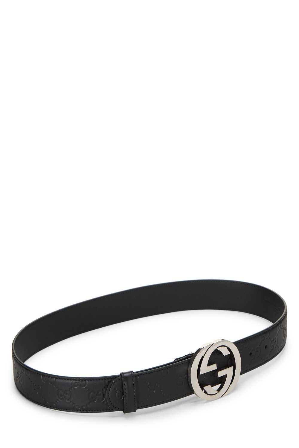 Black Guccissima Leather Interlocking Belt - image 2