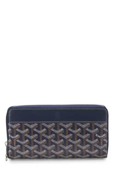 Navy Goyardine Matignon Continental Zip Wallet GM