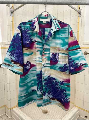 1980s Claude Montana Pleated Hawaiian Shirt