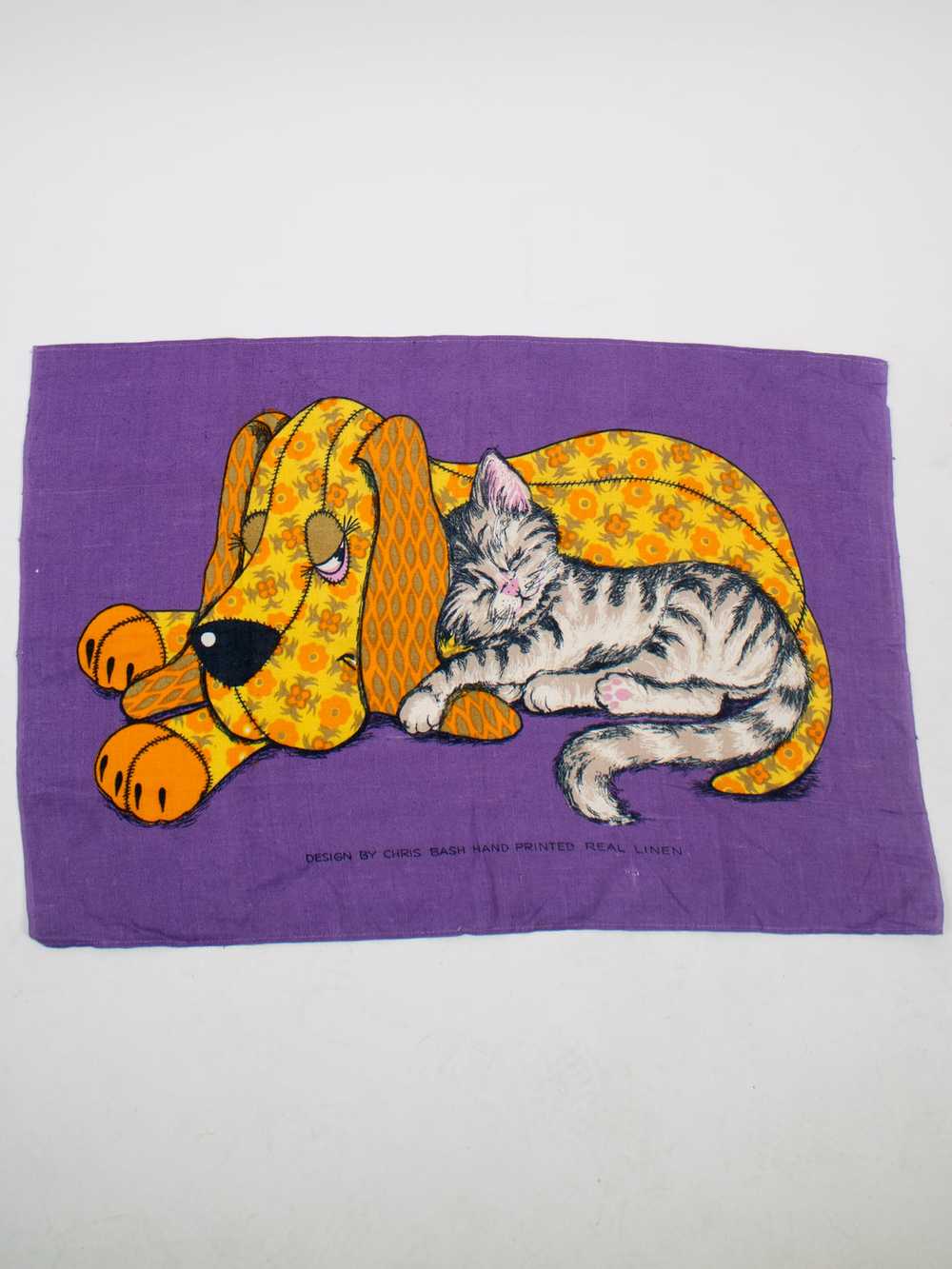 Chris Bash 'Best Buds' linen tea towel - image 1