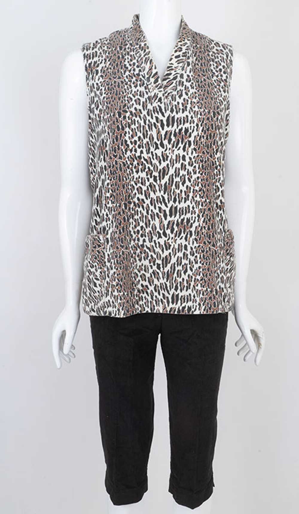 1950s Leopard Print Corduroy Pullover Top - image 1