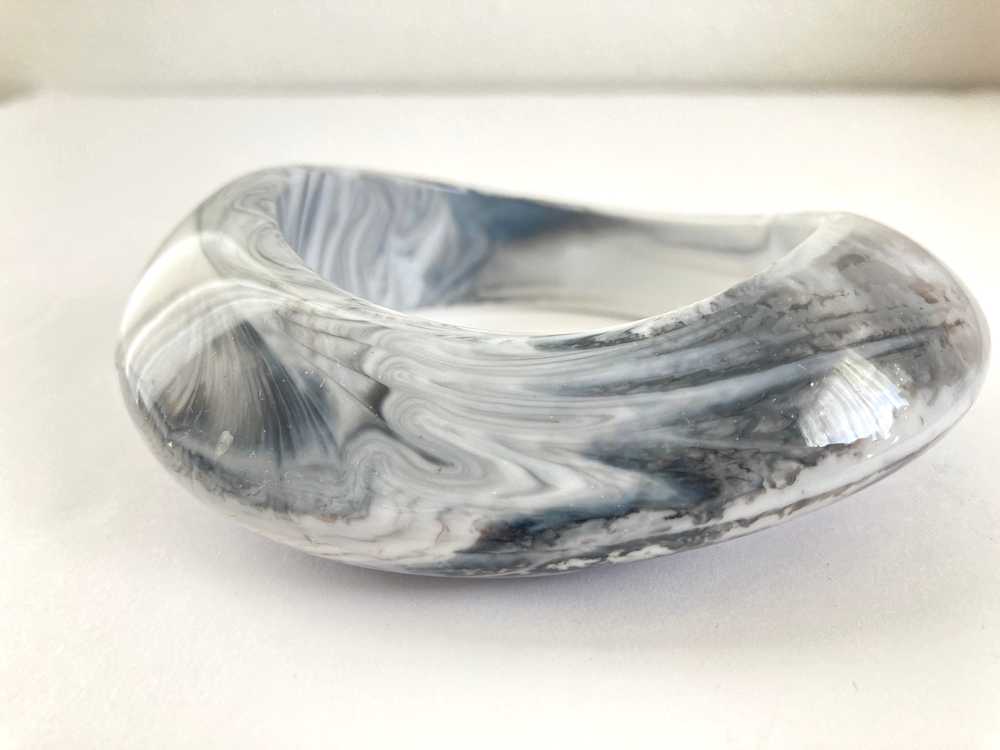 Black and White Marbled Chunky Bangle - image 1