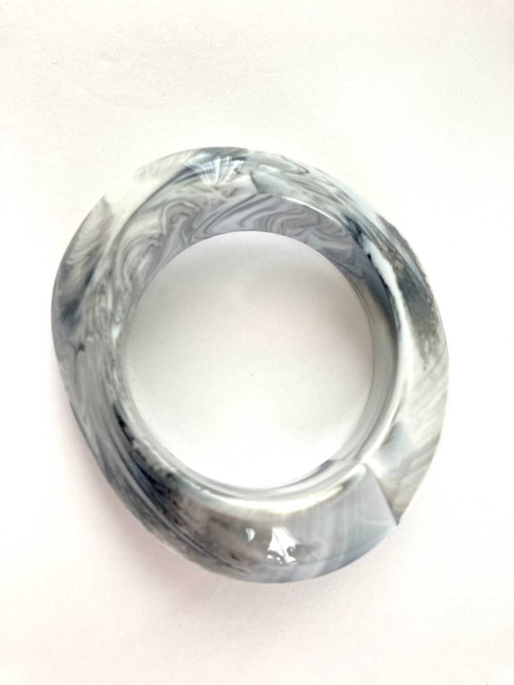 Black and White Marbled Chunky Bangle - image 5