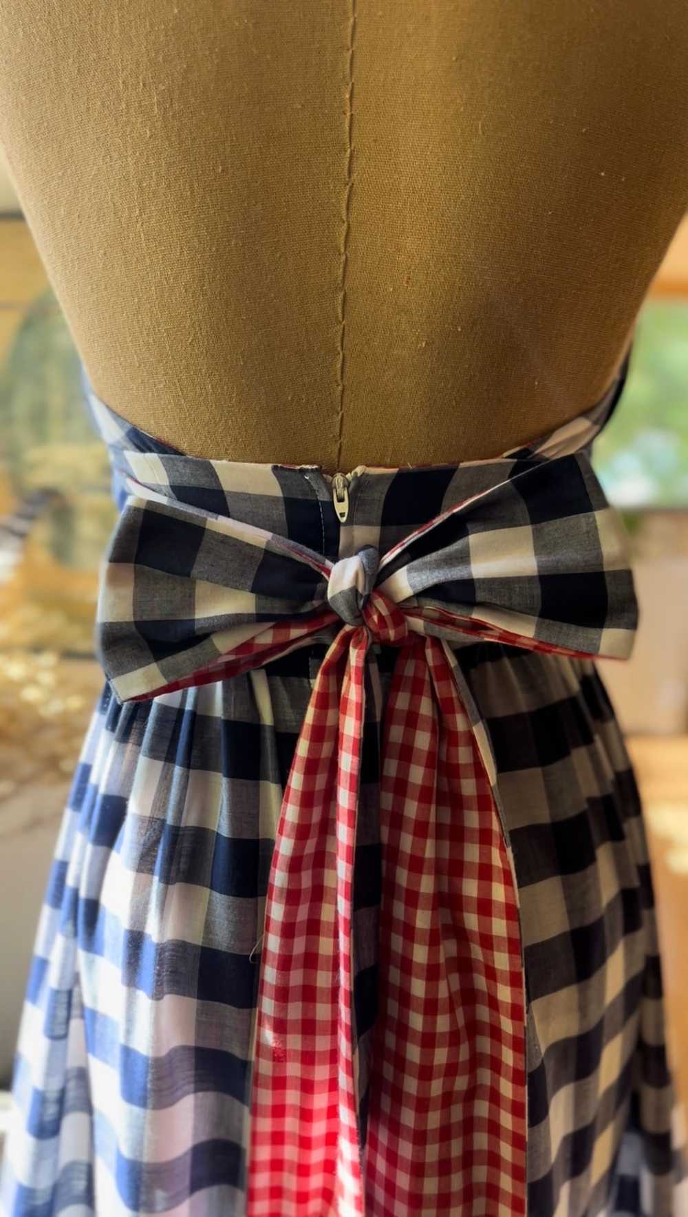 Picnic Perfect 1970’s Vintage Gingham Halter Maxi… - image 10