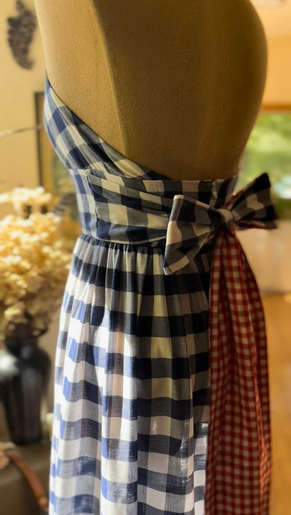 Picnic Perfect 1970’s Vintage Gingham Halter Maxi… - image 8