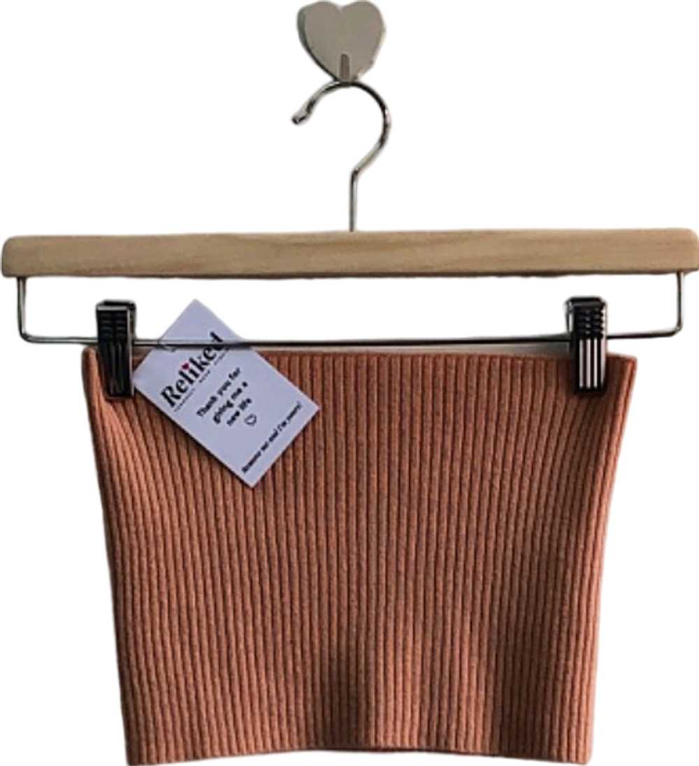 Hobbs Orange Ribbed Knit Tube Top UK S - image 1