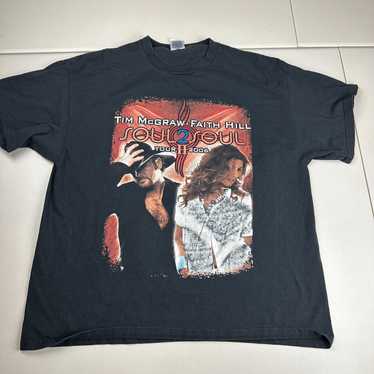 TIM McGRAW good FAITH HILL SOUL 2 SOUL II 2006 TOUR VINTAGE T-SHIRT Med COUNTRY MUSIC