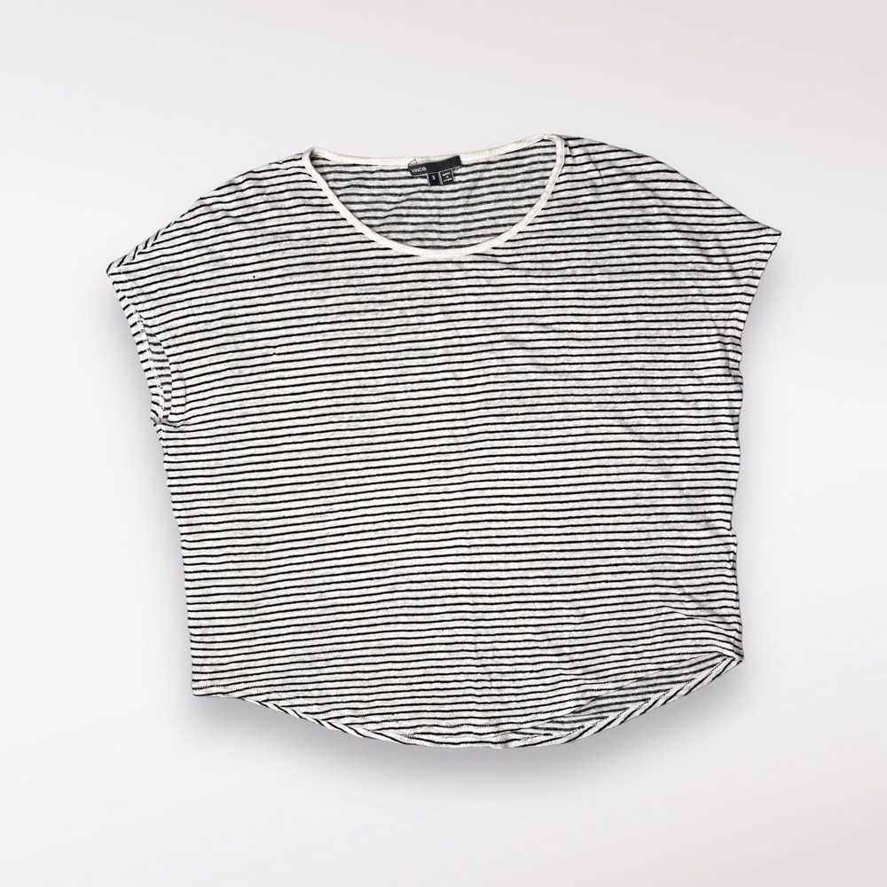 Vince Vince Linen V-Neck Short Sleeve Top Striped… - image 7