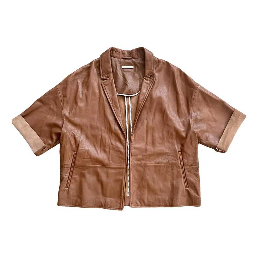 Massimo Dutti Leather cape - image 1