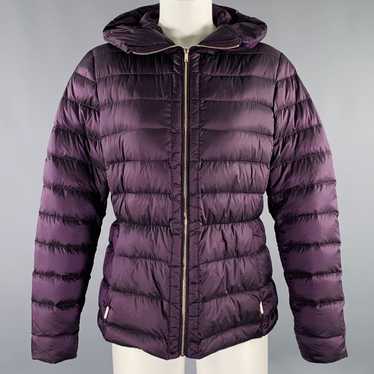 Massimo Dutti Purple Nylon Hooded Padded Jacket