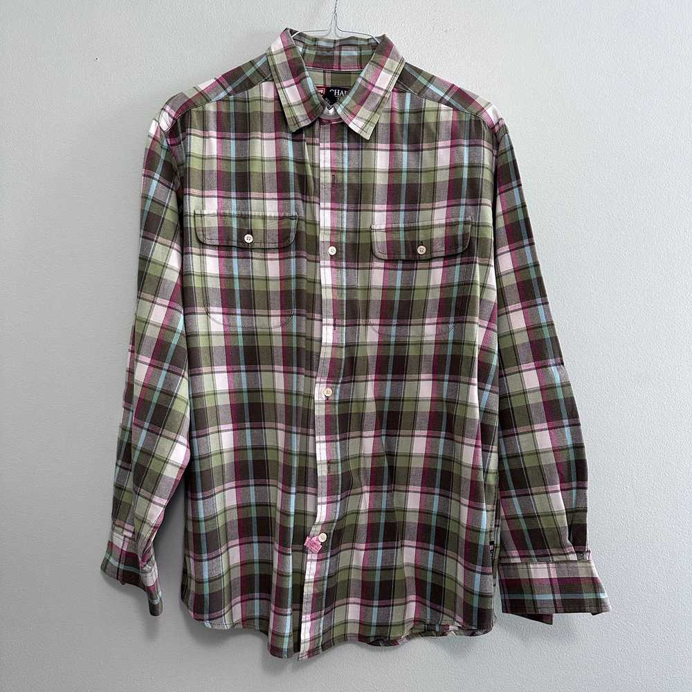 Chaps Chaps green plaid flannel button down - image 2