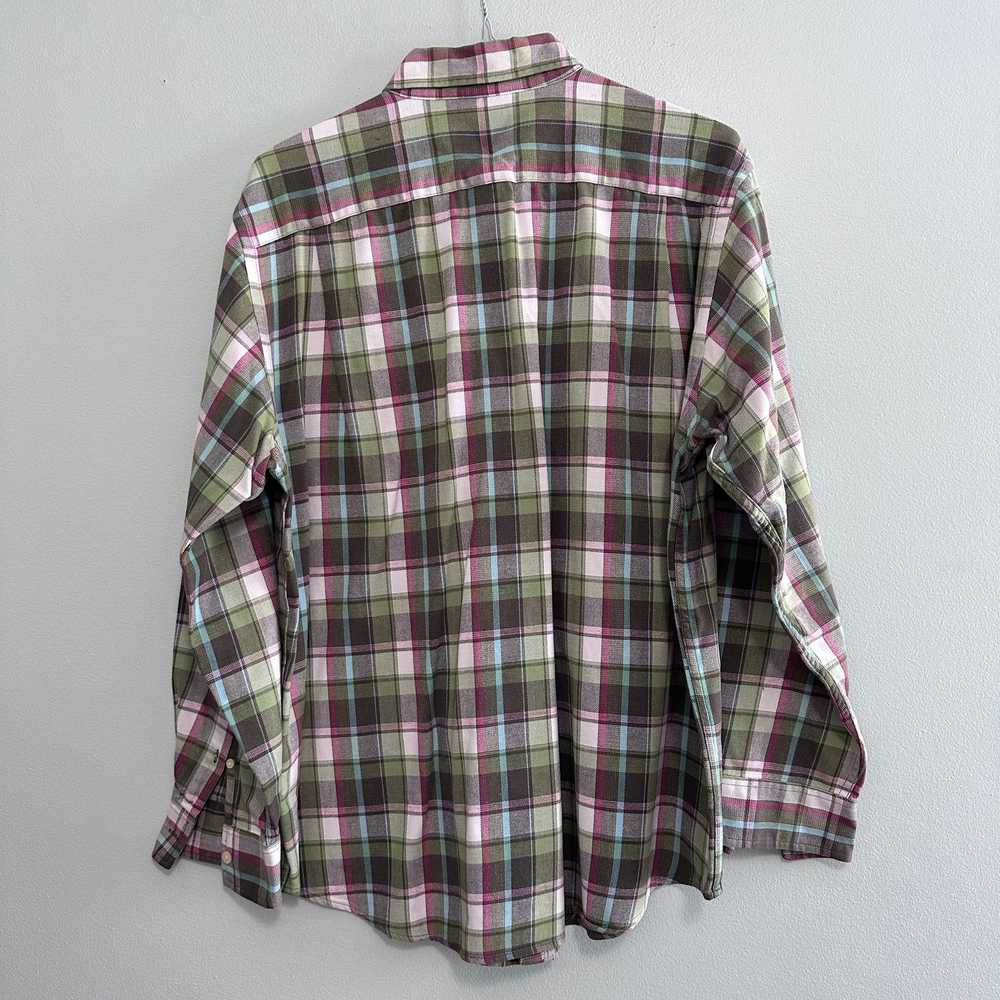 Chaps Chaps green plaid flannel button down - image 3