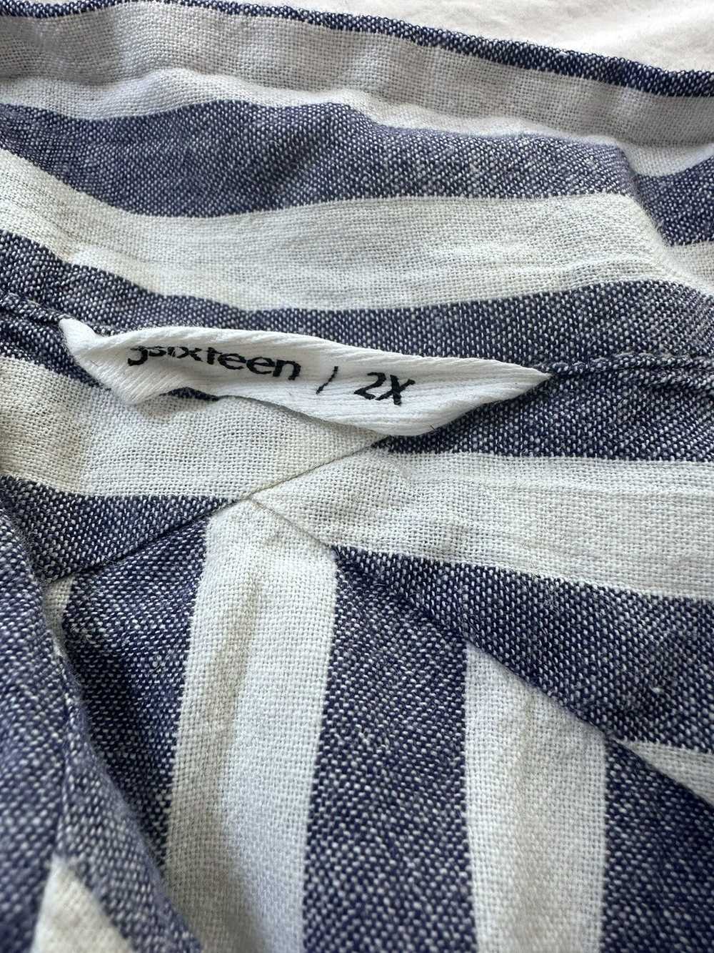 3sixteen 3sixteen white / blue striped linen Shor… - image 2