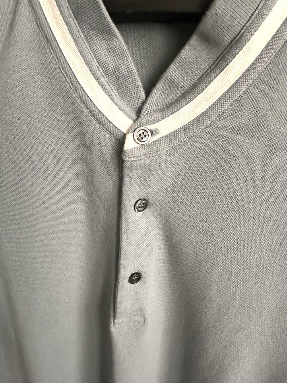 Gucci Gucci Powder Blue Ribbed Stand Collar Polo … - image 5