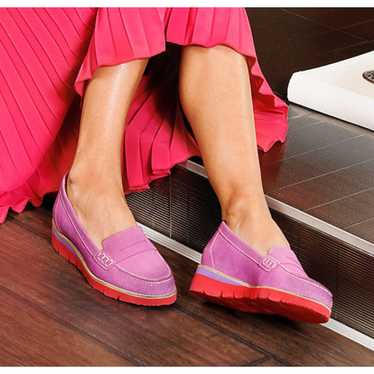 $305 GIROTTI Handmade Loafers 9266 Purple/Red 40 - image 1