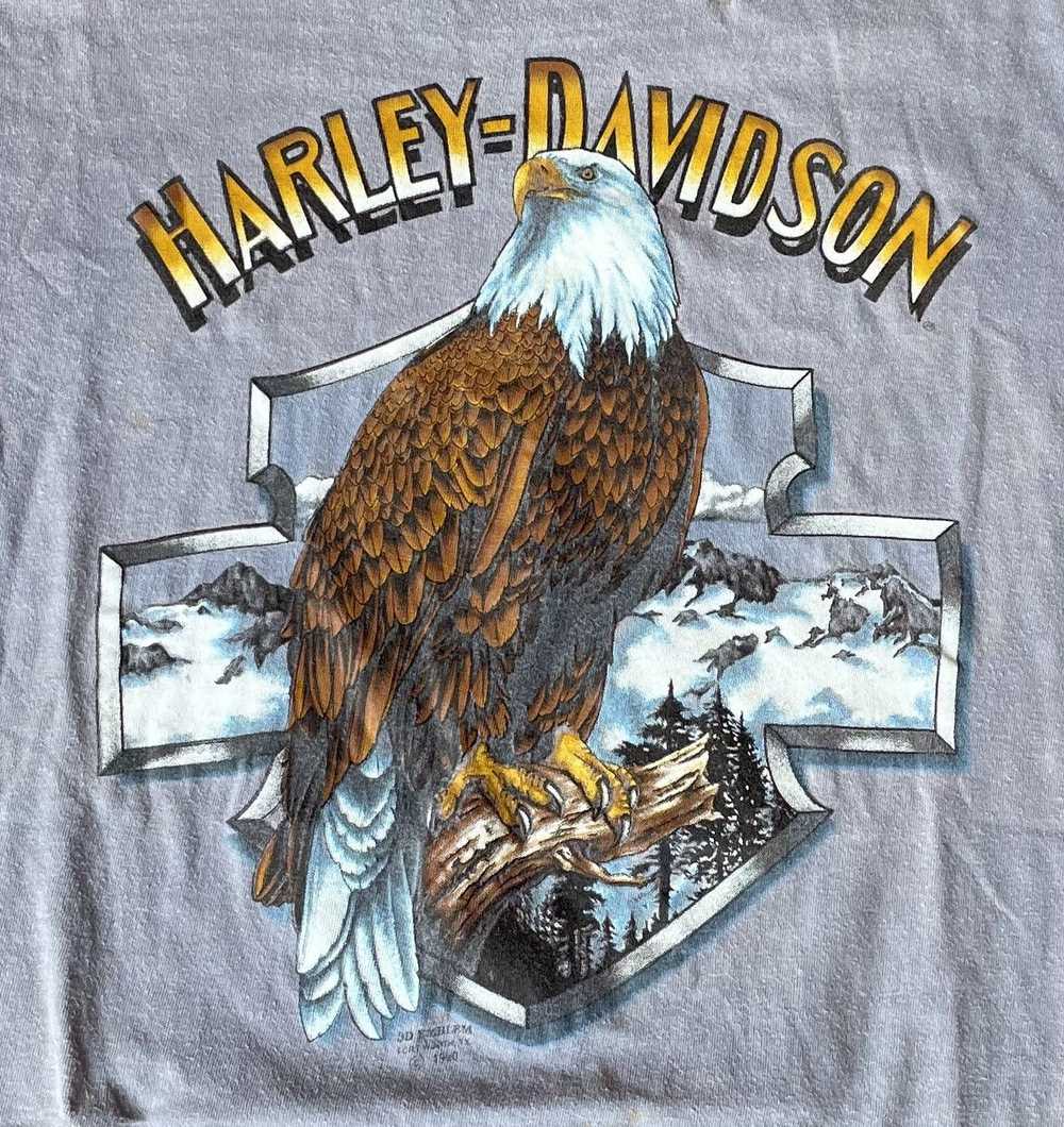 Vintage Vintage Harley Davidson 3D Emblem T-Shirt… - image 5