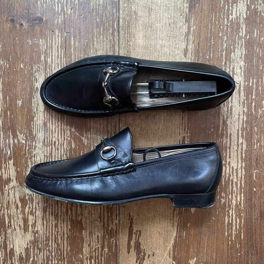 Gucci × Vintage Gucci vintage horsebit loafer bla… - image 1