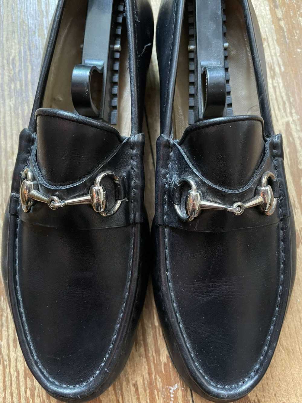 Gucci × Vintage Gucci vintage horsebit loafer bla… - image 4