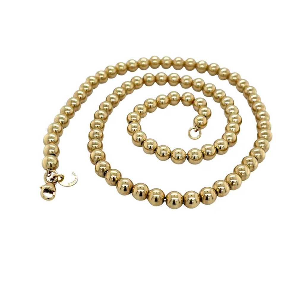 Tiffany & Co 18K Yellow Gold Bead Necklace - image 3