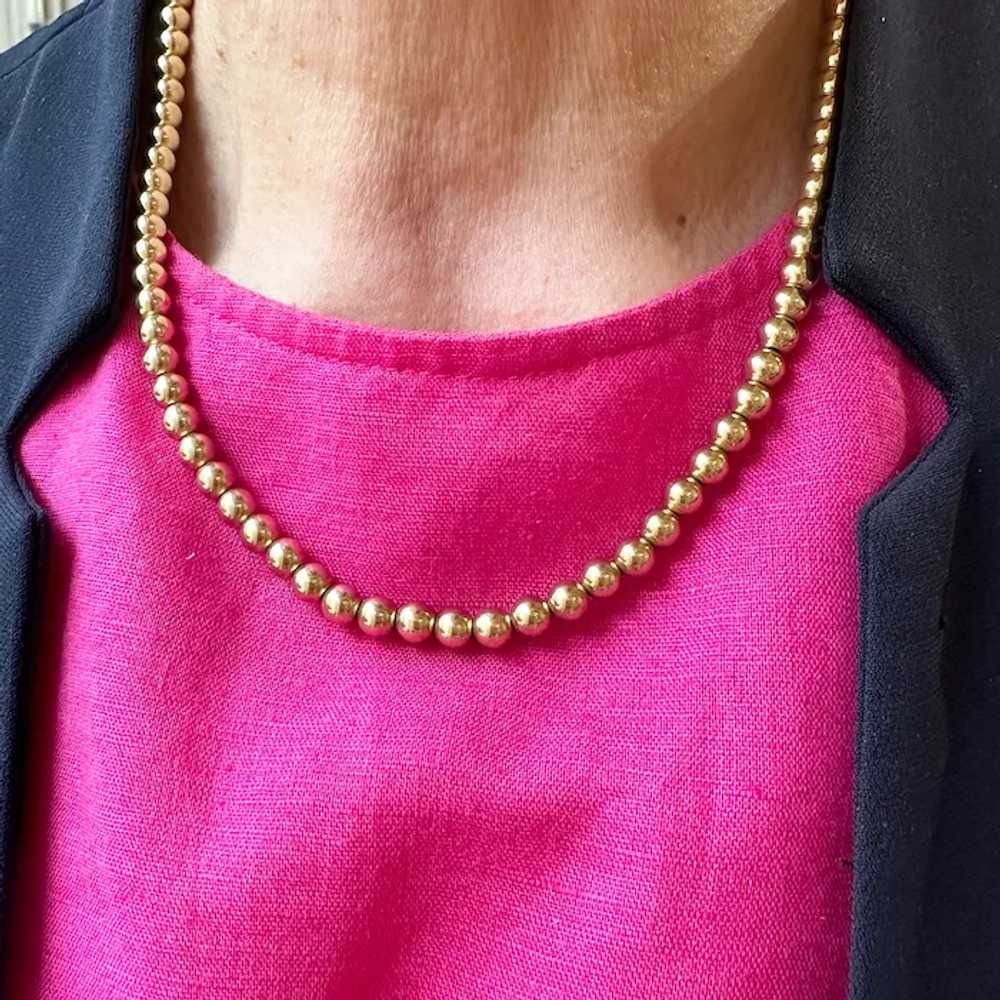 Tiffany & Co 18K Yellow Gold Bead Necklace - image 5