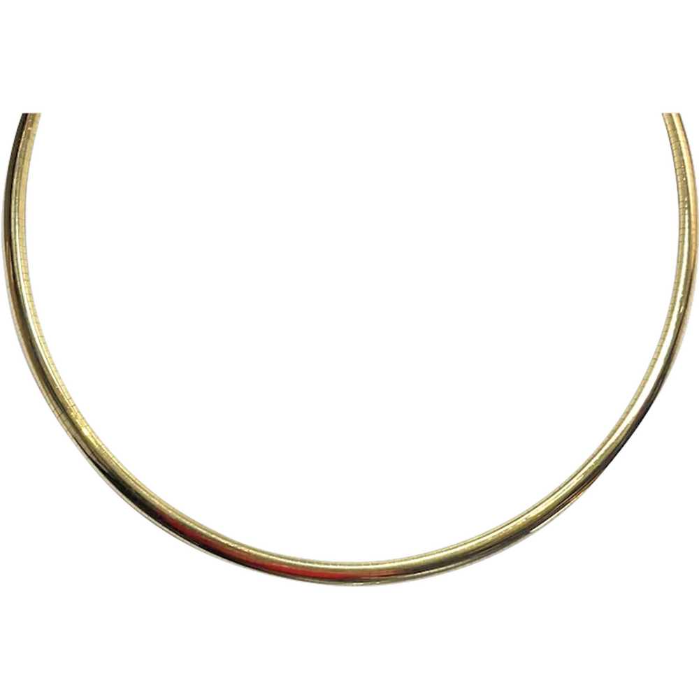 14K Yellow Gold Omega Necklace - image 1