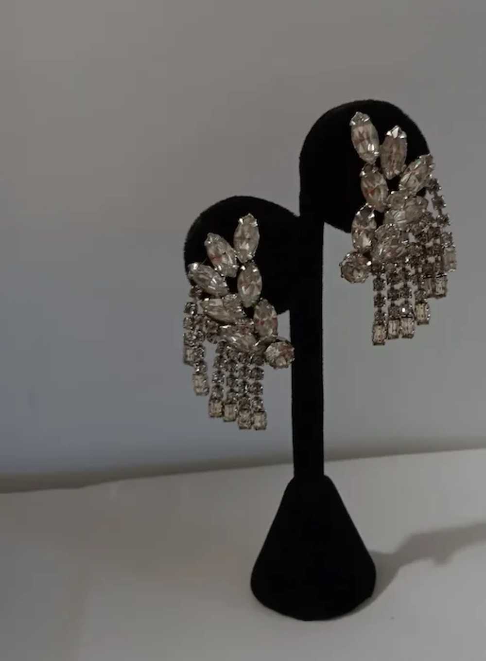 MCM Wiesner STATMENT Earrings VTG Crystal Dangle … - image 5