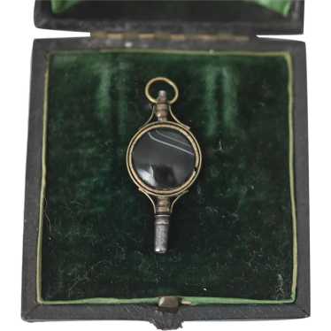 Victorian Scottish Agate Watch Key Fob - image 1