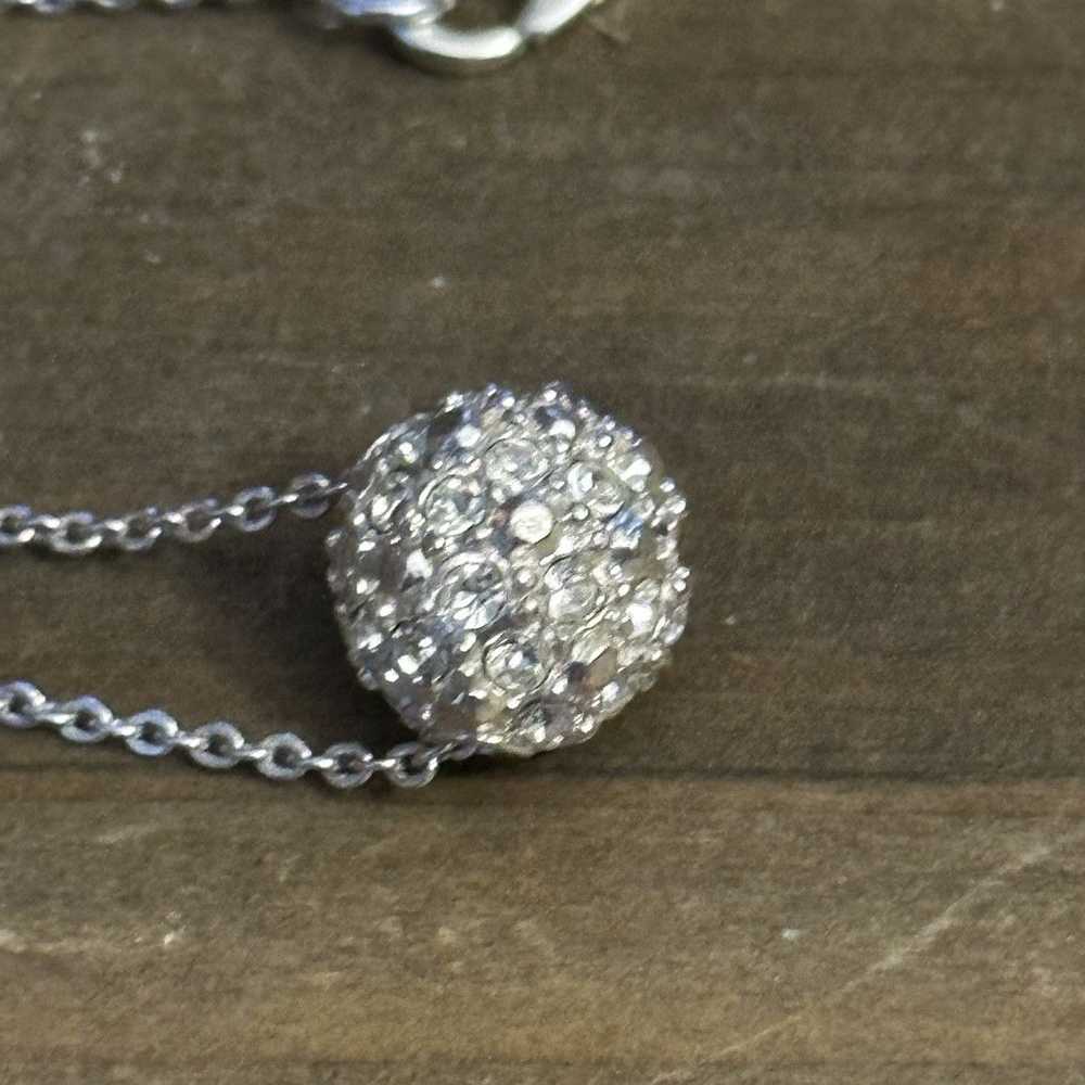 Other Paved crystal ball pendant necklace - image 3