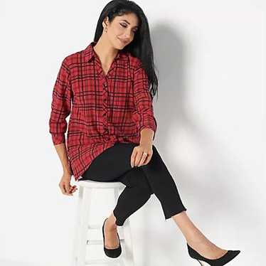 Other Susan Graver Weekend Petite Plaid Woven Red 