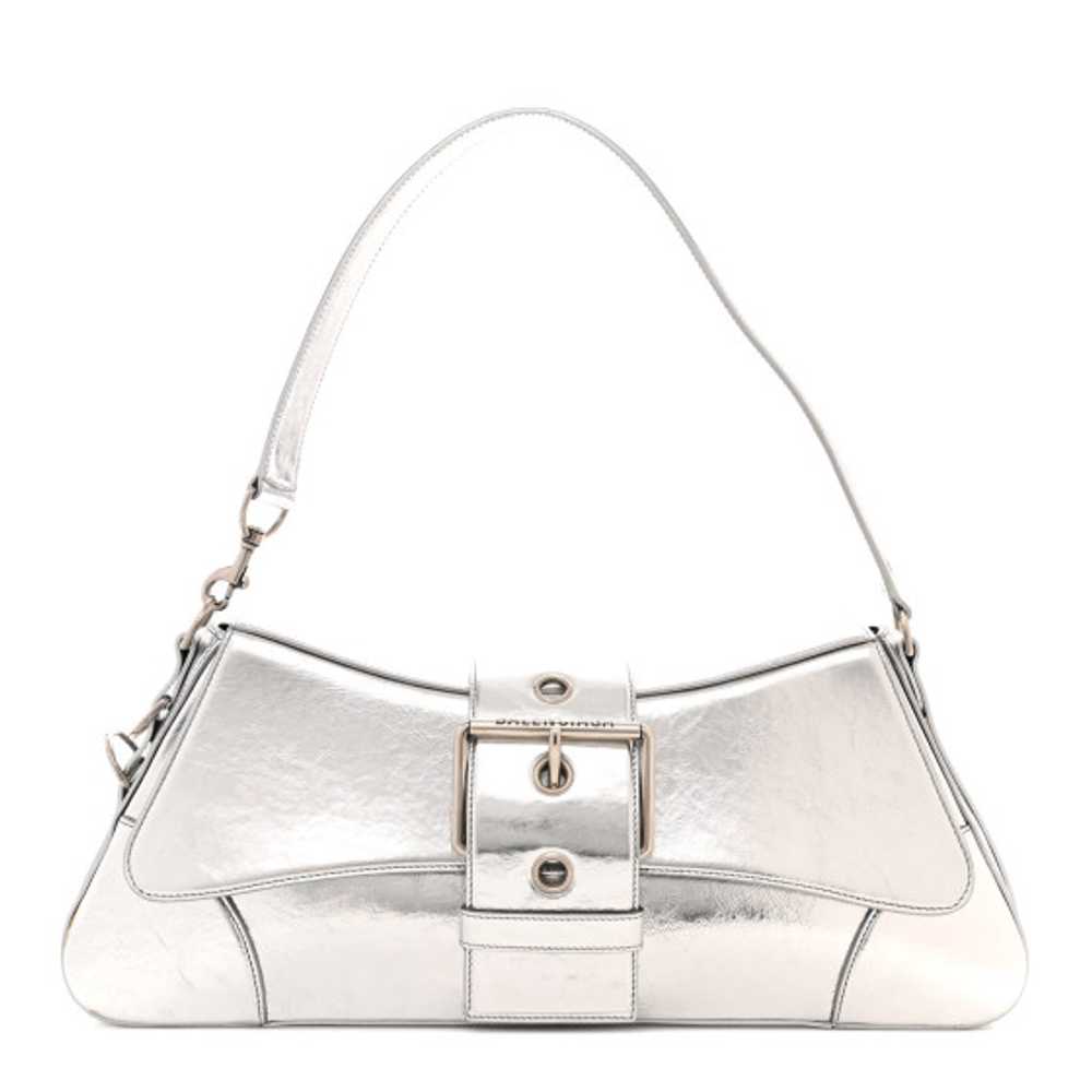 BALENCIAGA Smooth Metallic Calfskin Large Lindsay… - image 1