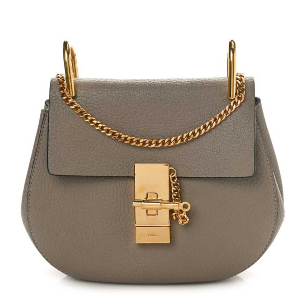 CHLOE Grained Lambskin Drew Shoulder Bag Motty Gr… - image 1