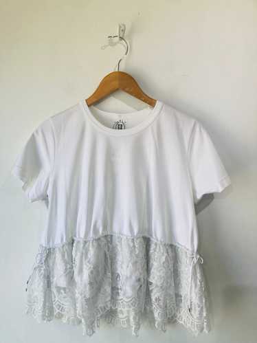 Comme des Garcons Noir Kei Ninomiya White Lace Top