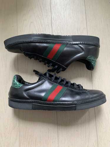 Gucci Gucci Leather Low-top Ace Sneakers with Web