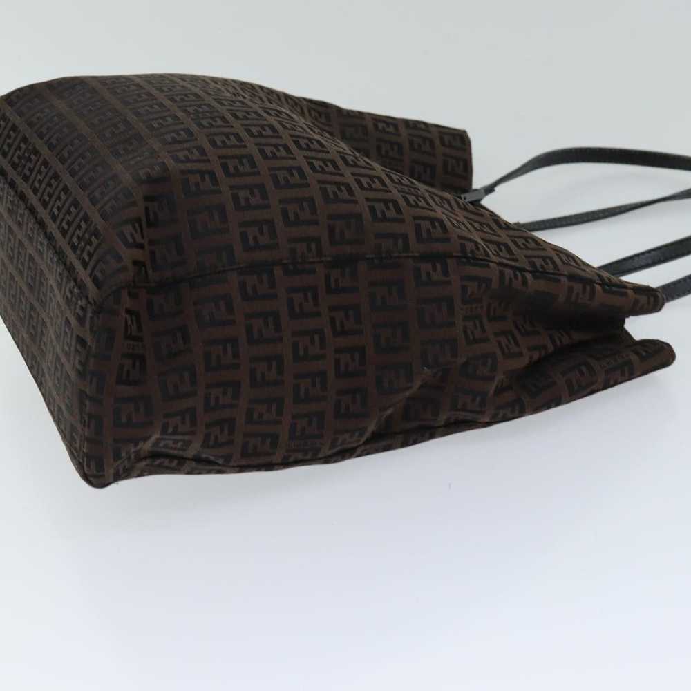 Fendi FENDI Zucchino Canvas Tote Bag Brown Black … - image 3