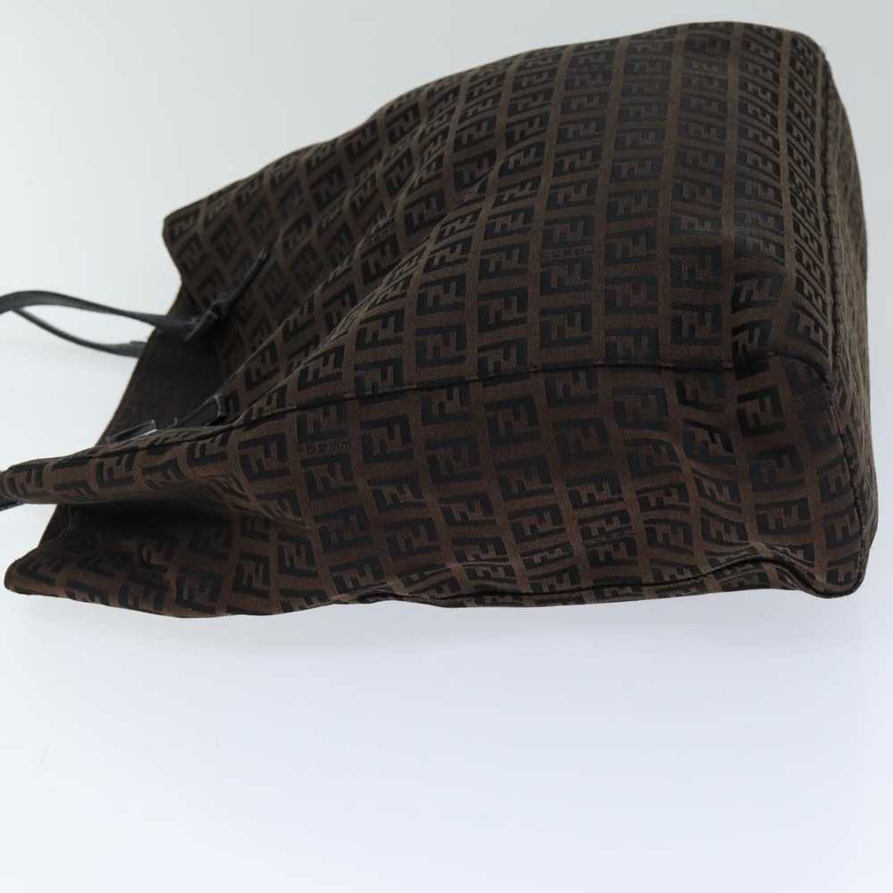 Fendi FENDI Zucchino Canvas Tote Bag Brown Black … - image 4