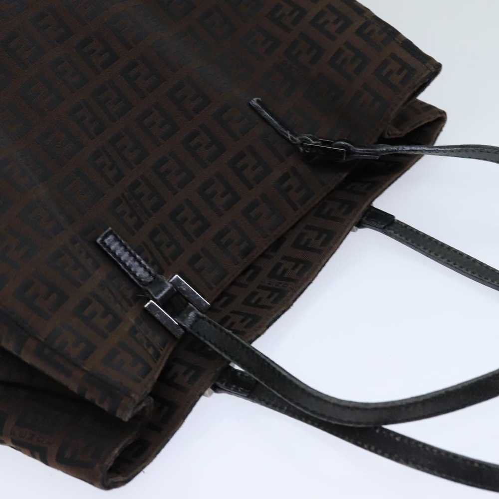 Fendi FENDI Zucchino Canvas Tote Bag Brown Black … - image 6