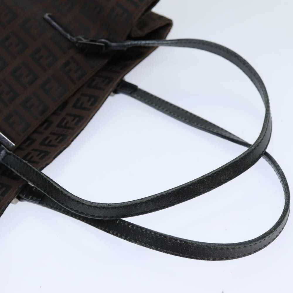 Fendi FENDI Zucchino Canvas Tote Bag Brown Black … - image 7