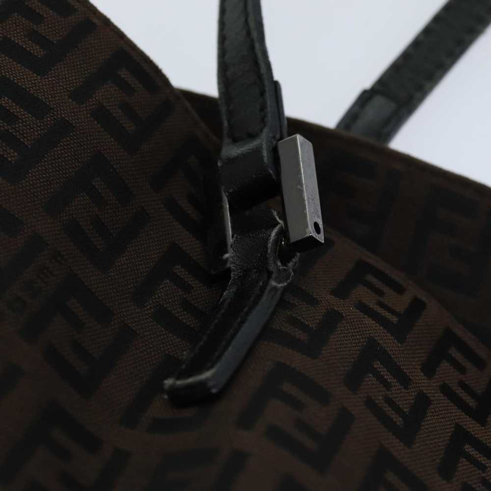 Fendi FENDI Zucchino Canvas Tote Bag Brown Black … - image 9