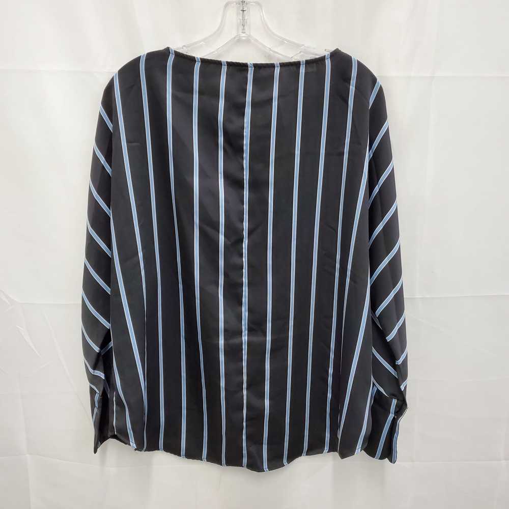 Vince Camuto WM's Black & Blue Striped Blouse Top… - image 2