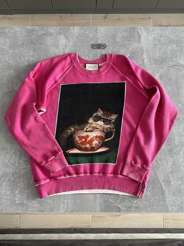 Gucci Gucci Ignasi Monreal Print Pink Cat Teacup … - image 1