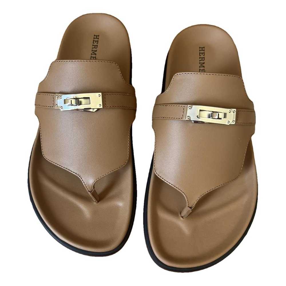 Hermès Empire leather flip flops - image 1