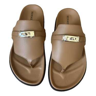 Hermès Empire leather flip flops - image 1