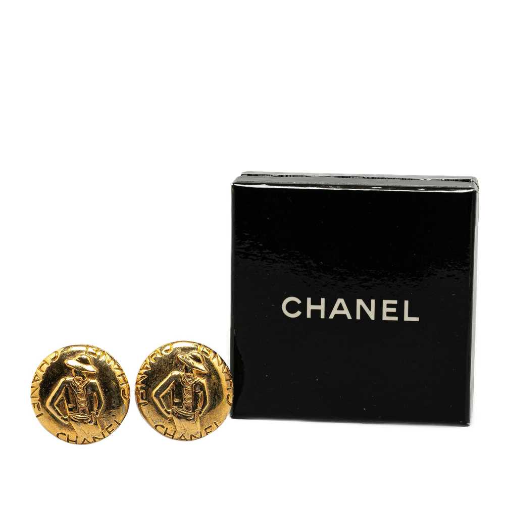 Gold Chanel Gold Plated Mademoiselle Clip On Earr… - image 6