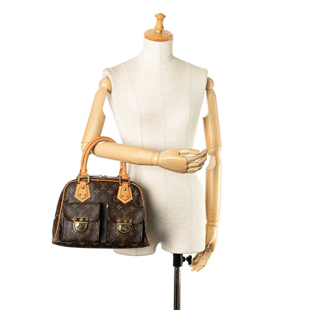 Brown Louis Vuitton Monogram Manhattan PM Handbag - image 9