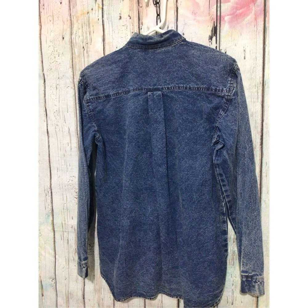 Vintage Vintage 80’s Denim Shirt “Pret” Bling Den… - image 11